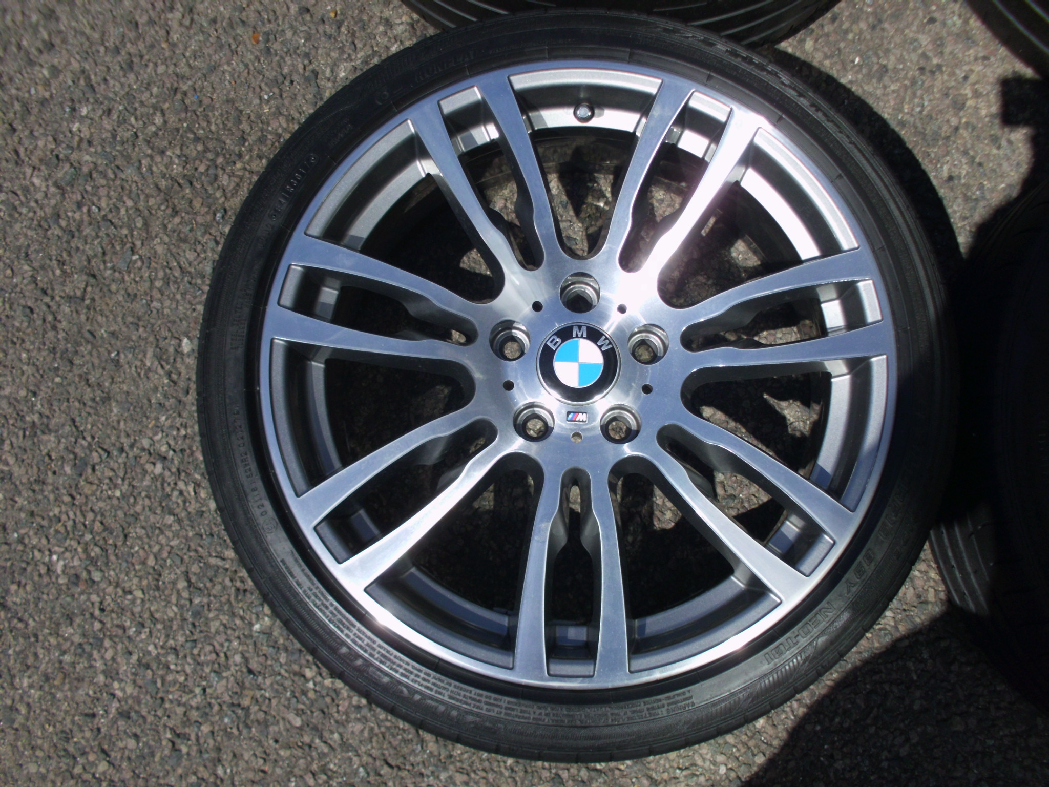 USED 19" GENUINE BMW STYLE 403 F30 M DOUBLE SPOKE ALLOY WHEELS, RECENT REFURB, INC RUNFLAT TYRES